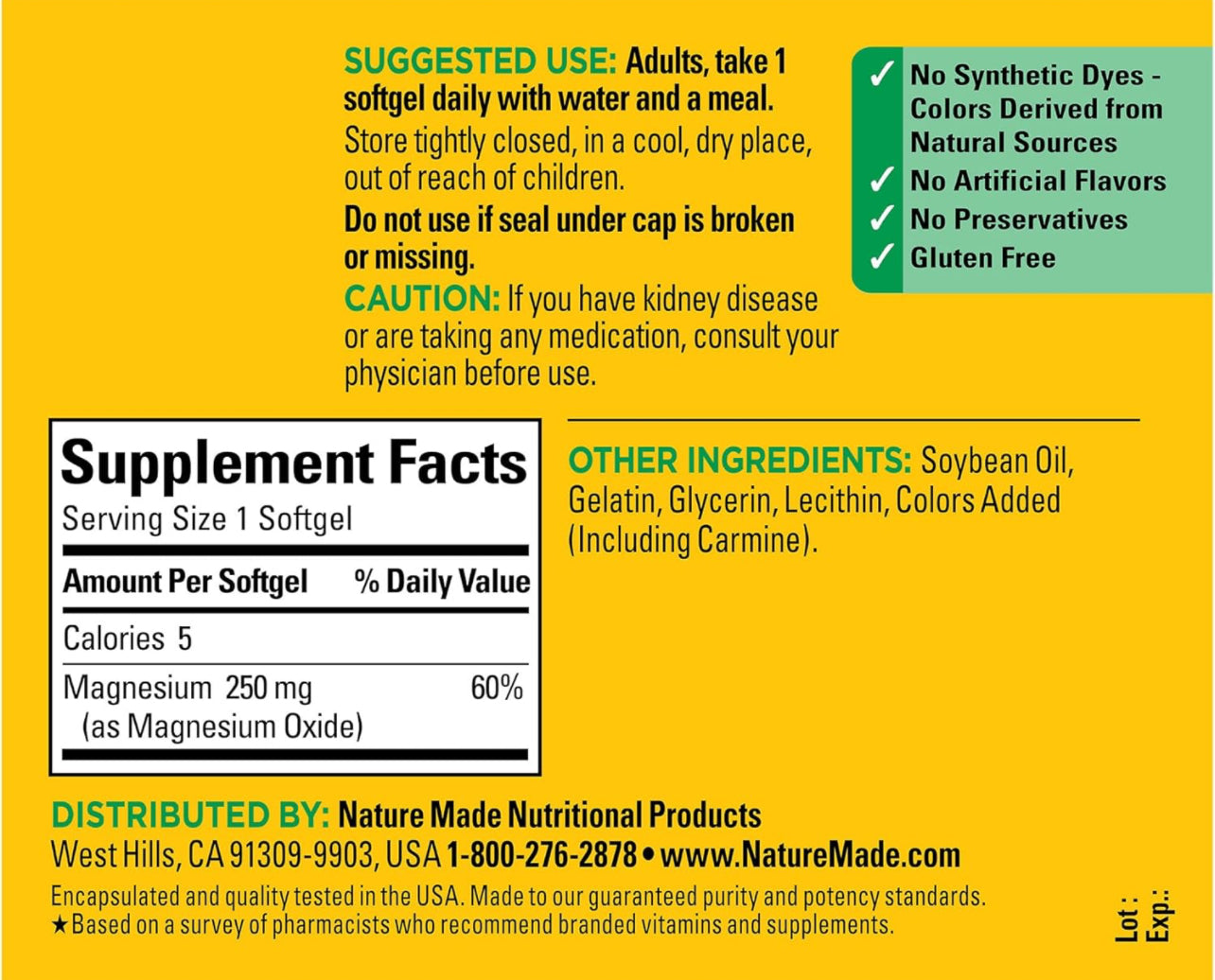 Magnesium softgels